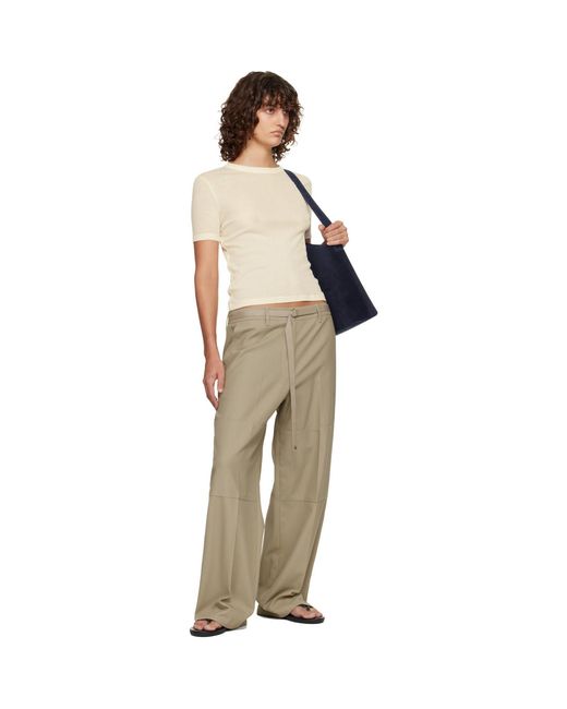 LE17SEPTEMBRE Natural Twill Paneled Trousers