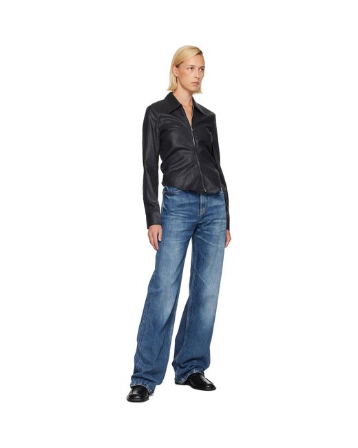 Our Legacy Black Slim Zip Shirt