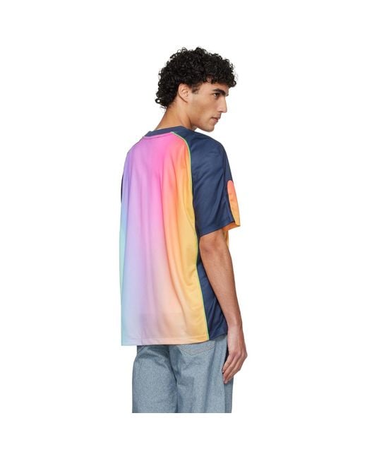 Casablanca Blue Short Sleeve Football T-Shirt for men