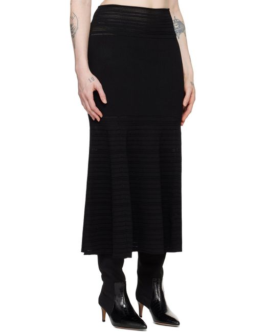 Victoria Beckham Black Fitflare Midi Skirt