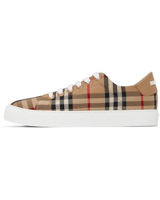 Burberry Black New Albridge Check Sneakers