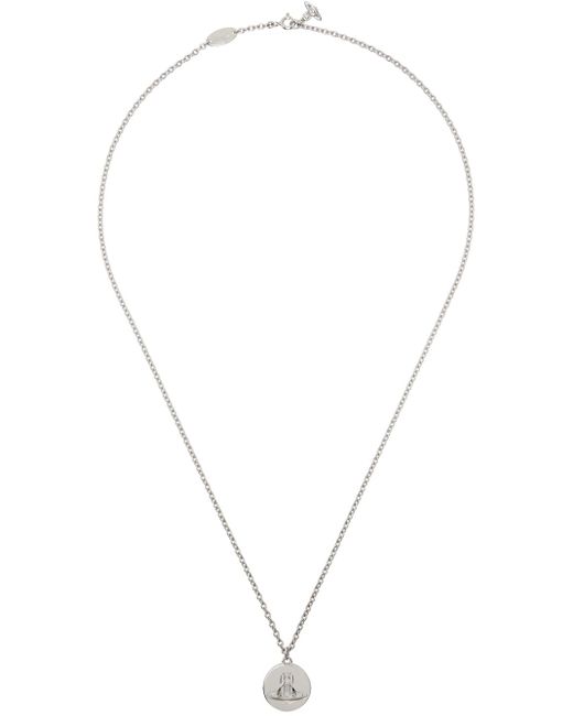 Vivienne Westwood White Silver Janus Pendant Necklace for men