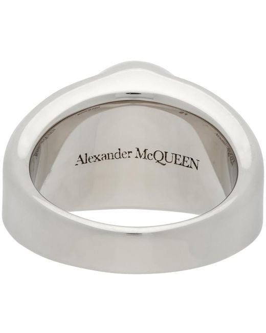 Alexander McQueen Black Skull Ring for men