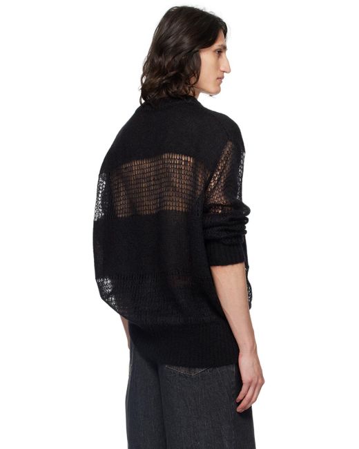 VAQUERA Black Semi-Sheer Sweater for men
