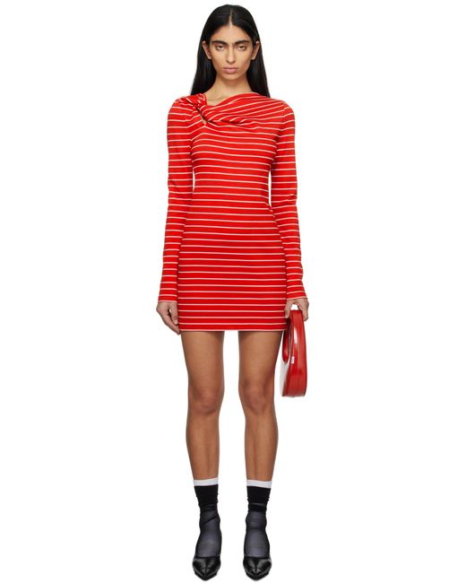 MSGM Red Striped Minidress