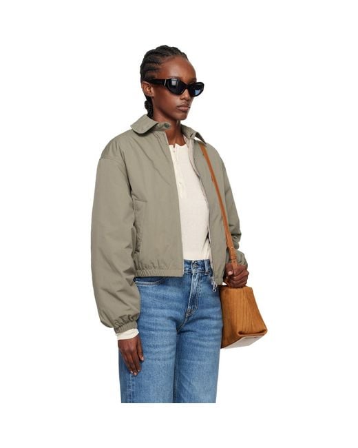 Our Legacy Blue Khaki Cropped Avenue Puffa Jacket
