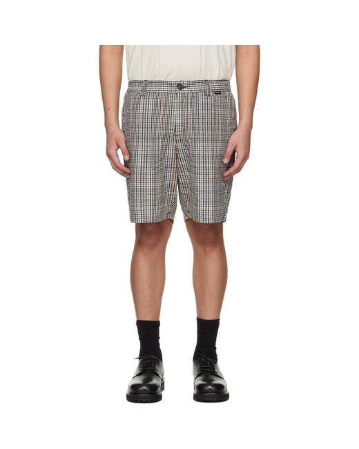 Barbour Gray Off- & Fife Checked Shorts for men
