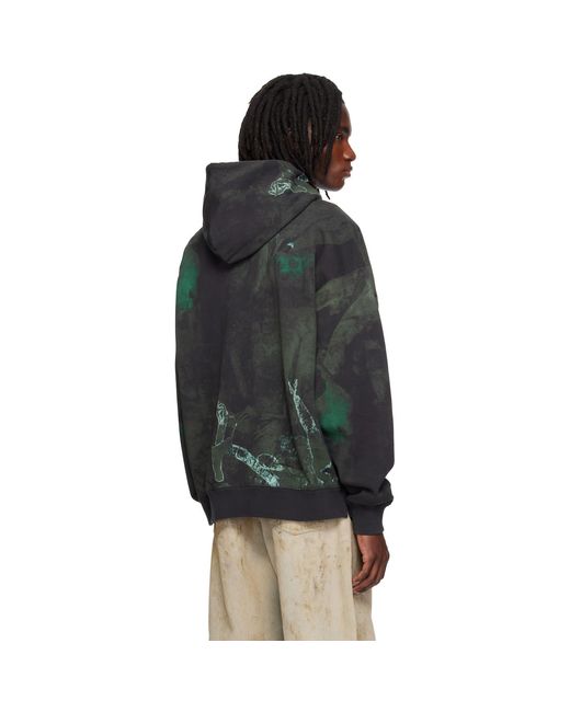 Off-White c/o Virgil Abloh Gray Dark Painting Skate Hoodie for men