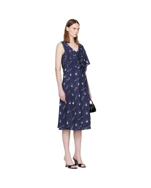 Sandy Liang Blue Sonata Midi Dress
