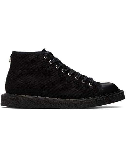 Fred Perry Black George Cox Edition Heavy Canvas Monkey Sneakers for men