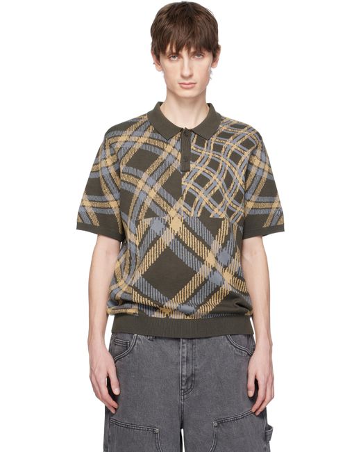 メンズ Dime ブラウン Antique ニットポロシャツ Black