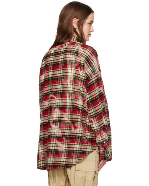 R13 Red & Green Oversized Shirt