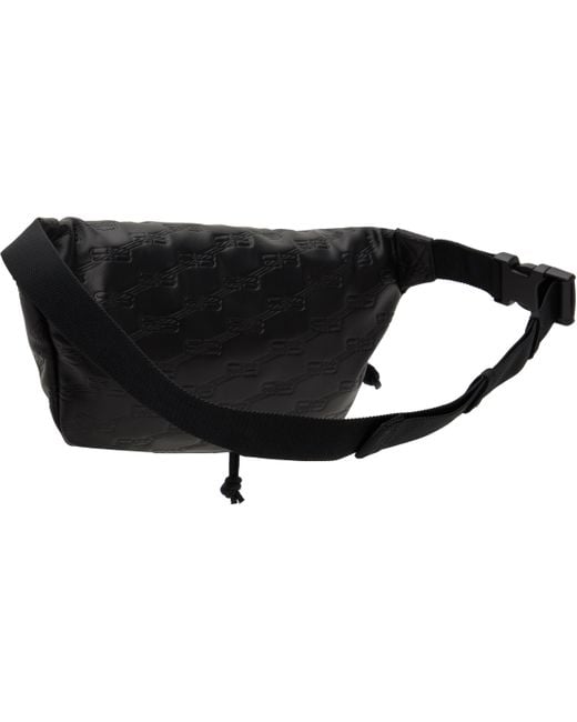 【BALENCIAGA】ブラック BB モノグラム ベルトバッグ メンズ Balenciaga ブラック Bb モノグラム ベルトバッグ