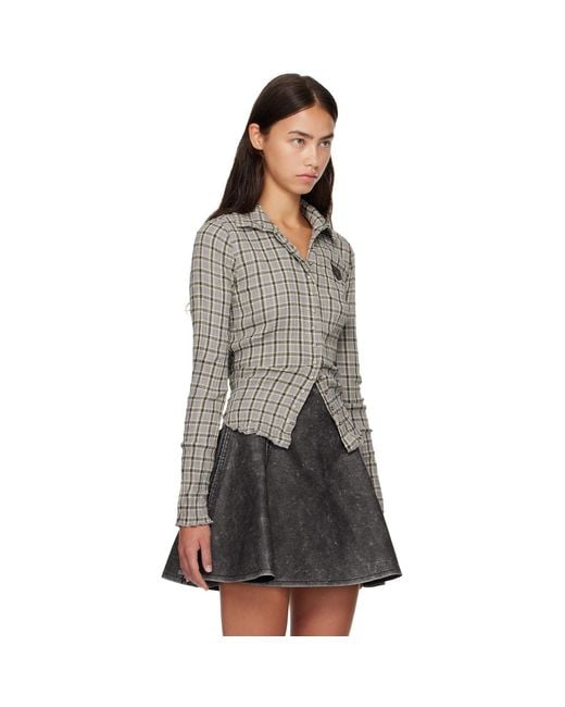 DIESEL Gray Check Shirt