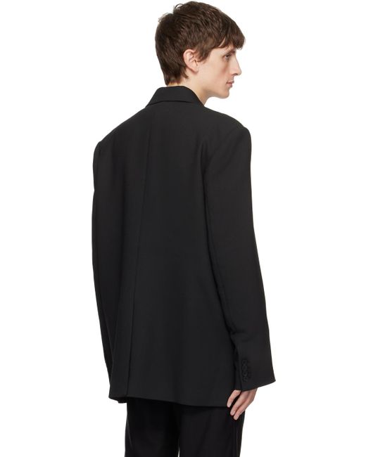 Feng Chen Wang mesh-panelled wool blazer - Black