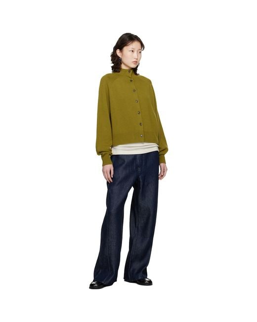Cordera Green Merino Wool Perkins Cardigan