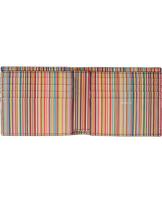 Paul Smith Black Leather 'Signature Stripe' Interior Billfold Wallet for men