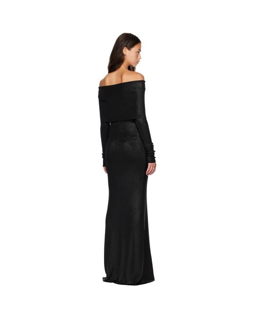 Balenciaga Black Off-Shoulder Maxi Dress