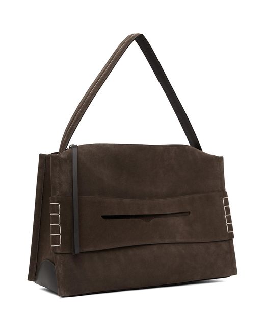 J.W. Anderson Brown Large Loafer Suede Bag