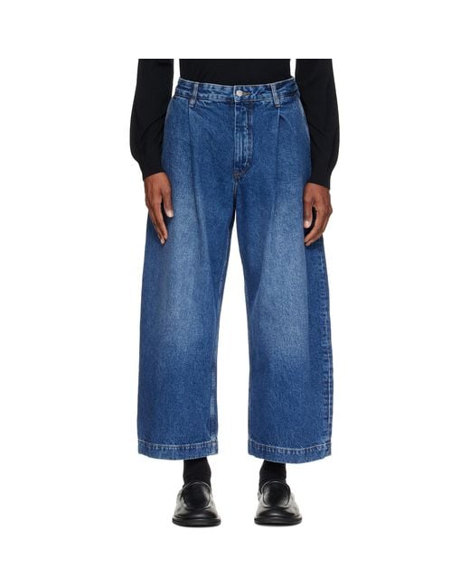 Studio Nicholson Blue Puch Wide Leg Jeans for men