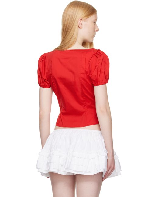 Sandy Liang Red Walnut Blouse