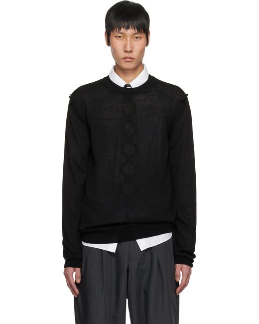 メンズ Comme des Garçons ブラック クルーネックセーター Black