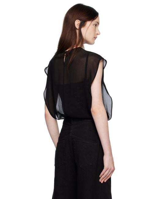 Alaïa Black Georgette Bodysuit