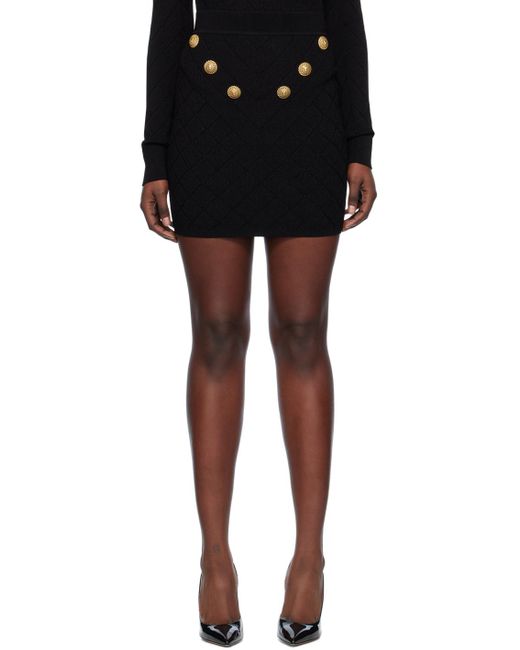 Balmain Black High-rise Miniskirt