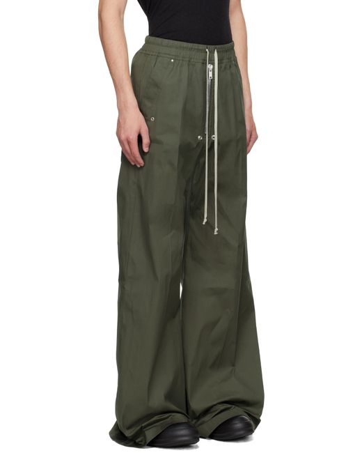 メンズ Rick Owens カーキ Concordians Bela ワイドパンツ Black