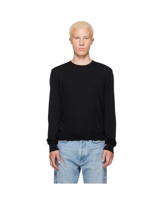 A.P.C. Black Matthieu Wool Sweater for men