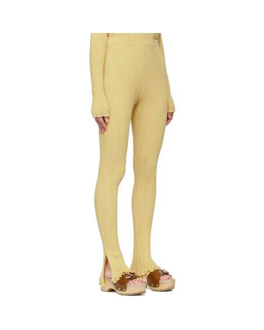 3.1 Phillip Lim Yellow Cotton Ribbed Casual Pants