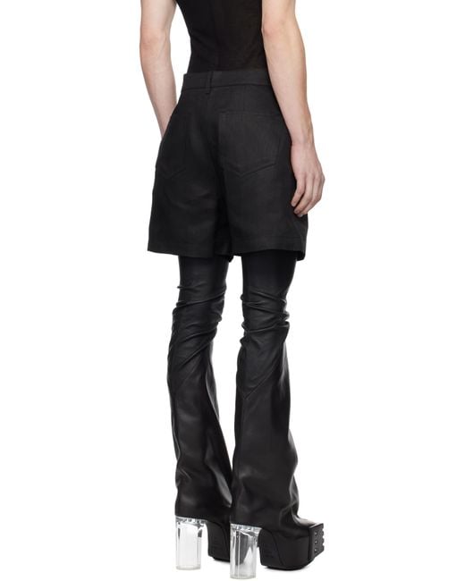 Rick Owens Black Hollywood Geth Cutoff Shorts for men