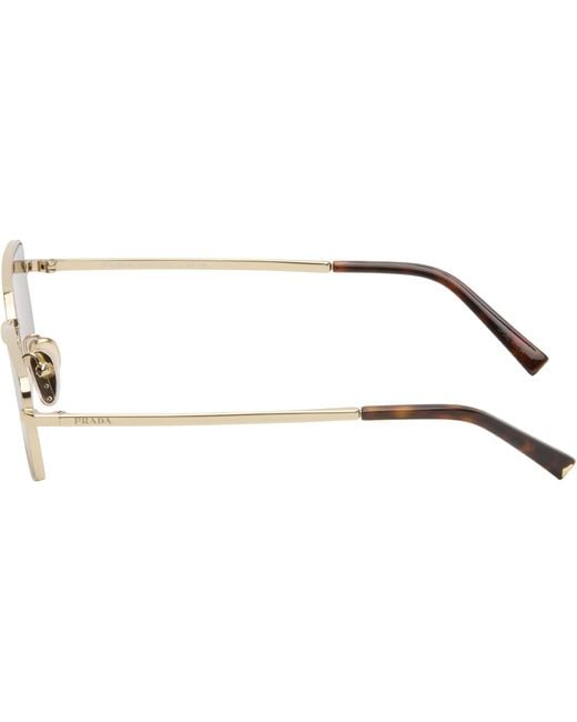 Prada Black Rectangle Metal Sunglasses