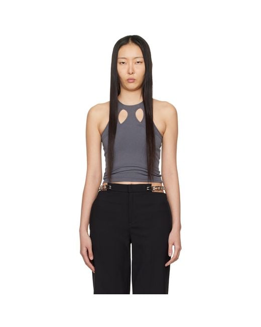 Dion Lee Black Gray Mobius Loop Tank Top