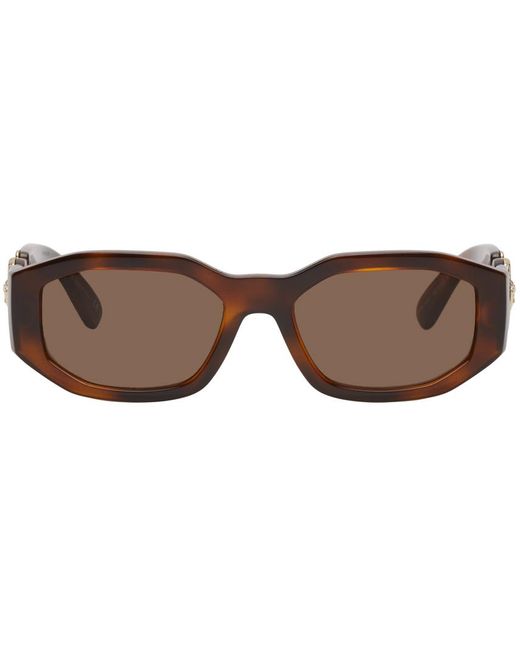 Versace Brown Tortoiseshell Medusa biggie Sunglasses for men