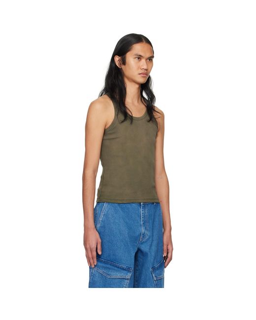 Dion Lee Blue Khaki Sprayed Rivet Tank Top for men