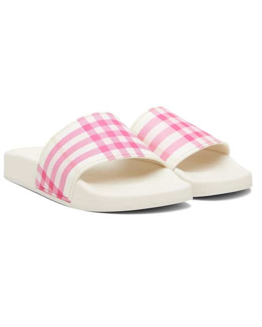 Burberry Black Off- & Check Slides