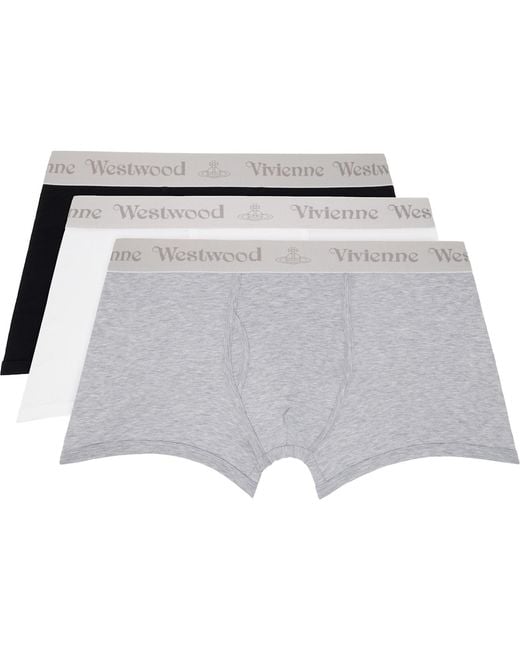 Vivienne Westwood Black Three-Pack Cotton Boxer Briefs for men