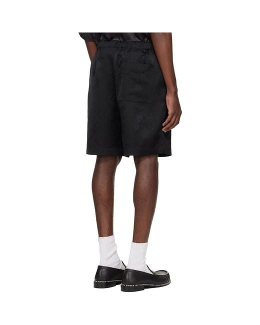 Dries Van Noten Black Viscose Shorts for men