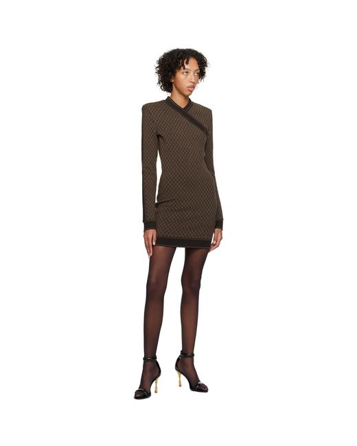 Balmain Black Mini Monogram Minidress