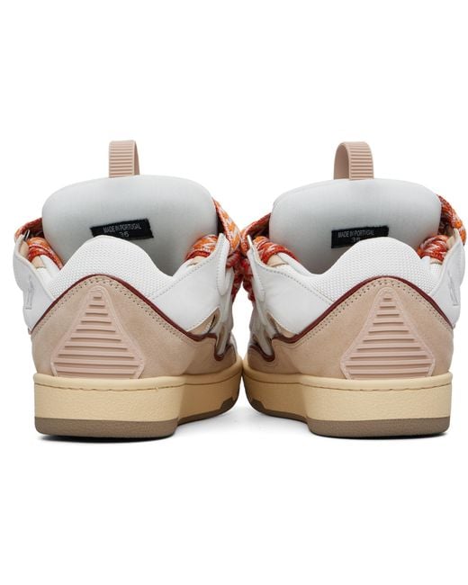 Lanvin Red Curb Leather Sneakers