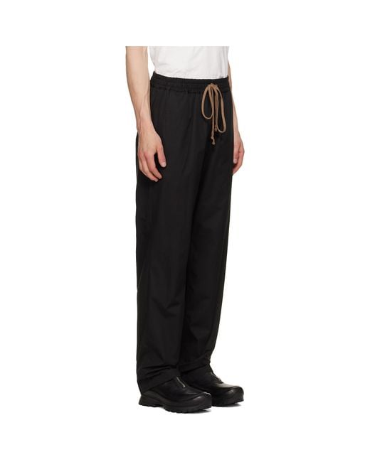 JKEEFER Black Alec Drawcord Trousers for men