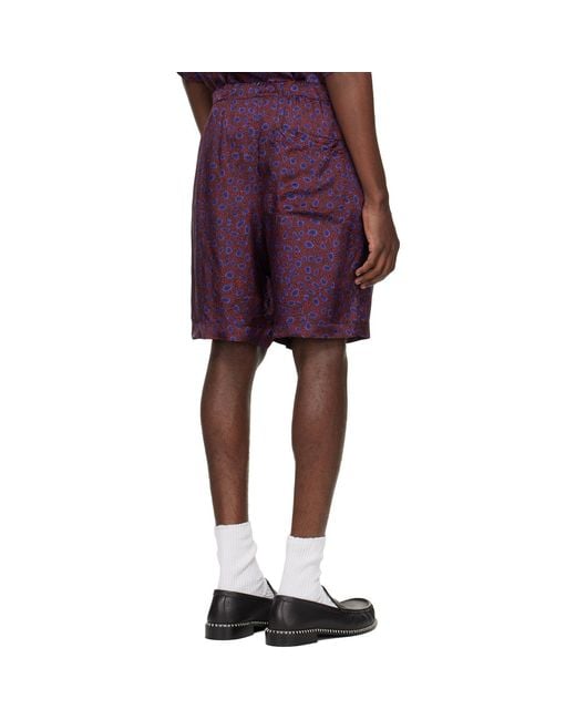 Dries Van Noten Purple Viscose Shorts for men