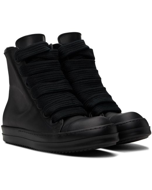 Rick Owens Black Jumbo Laced Sneakers for men
