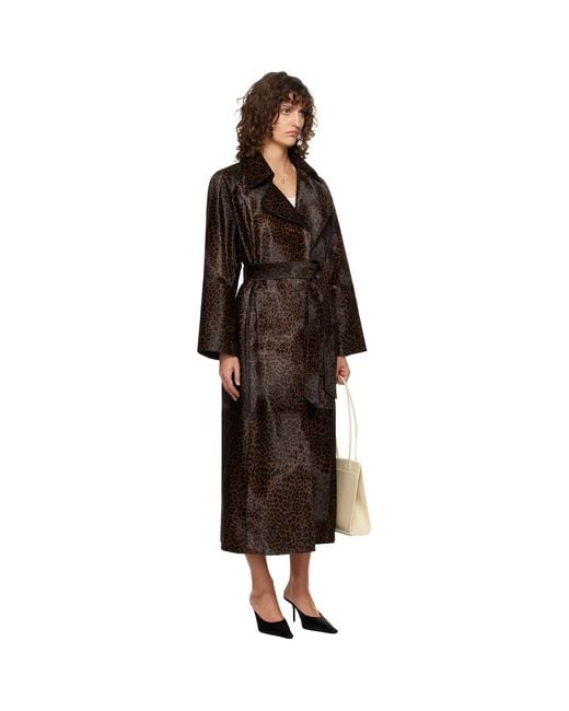 Nour Hammour Black Althea Supple Ponyhair Coat