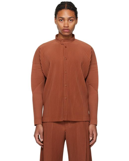 Homme Plissé Issey Miyake Multicolor Homme Plissé Issey Miyake Orange Monthly Color October Shirt for men