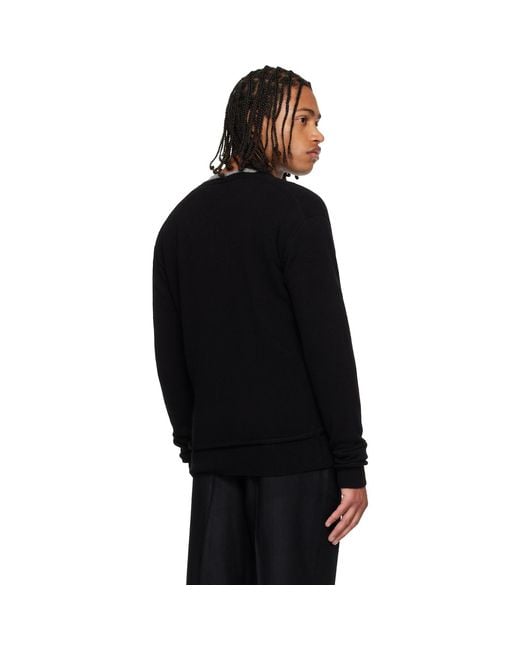 Our Legacy Black Parallel V-Neck Sweater for men