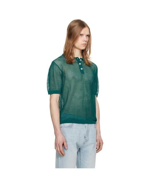 Zankov Green Three-Button Polo for men