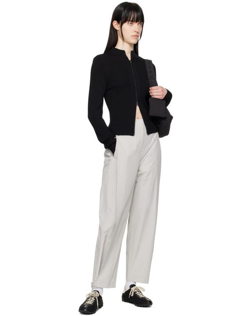 Amomento グレー Button Garconne トラウザーズ Black