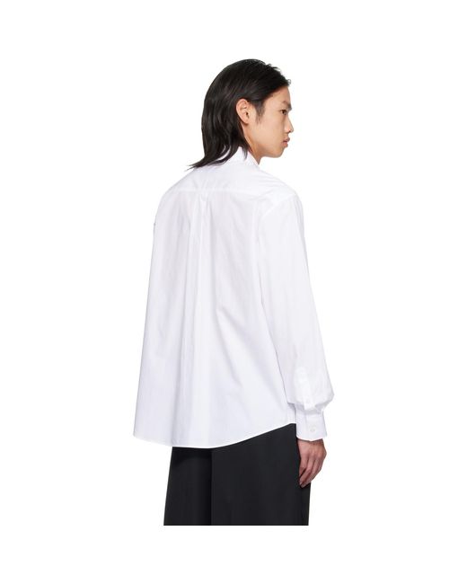 Simone Rocha White Beaded Classic Concealed Button Shirt for men